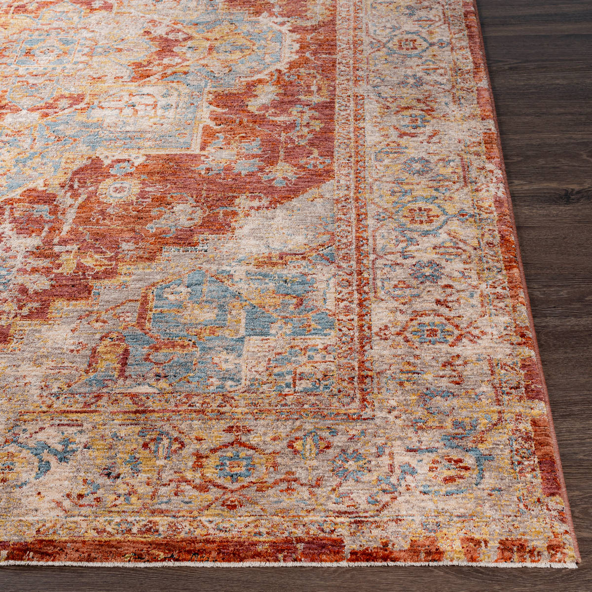 Surya Mirabel Mbe-2311 Burnt Orange, Rust, Teal, Olive Area Rug