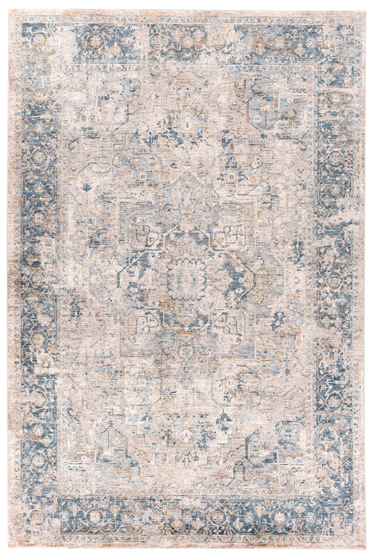 Surya Mirabel Mbe-2312 Teal, Aqua, Mustard, Taupe Area Rug