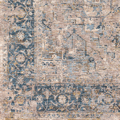 Surya Mirabel Mbe-2312 Teal, Aqua, Mustard, Taupe Area Rug