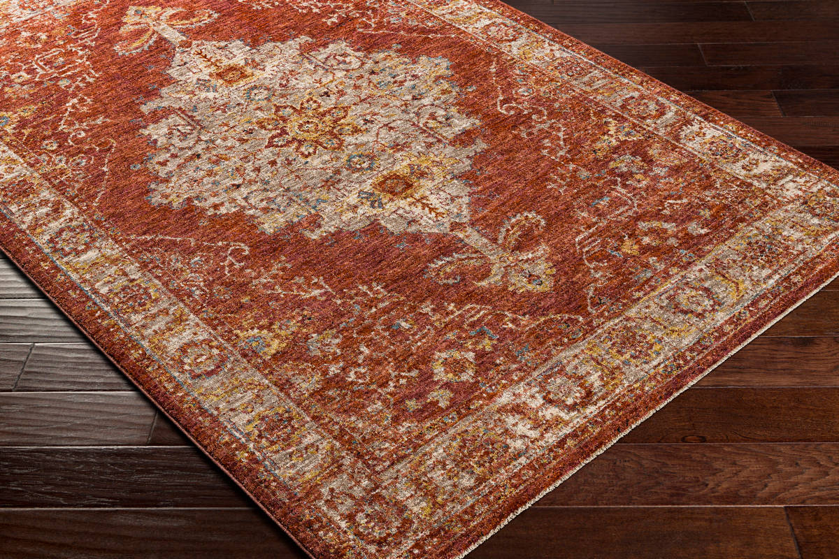 Surya Mirabel Mbe-2318 Burnt Orange, Rust, Teal, Olive Rugs.