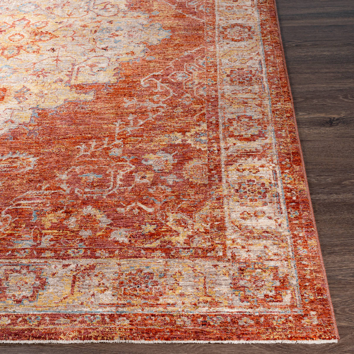 Surya Mirabel Mbe-2318 Burnt Orange, Rust, Teal, Olive Area Rug