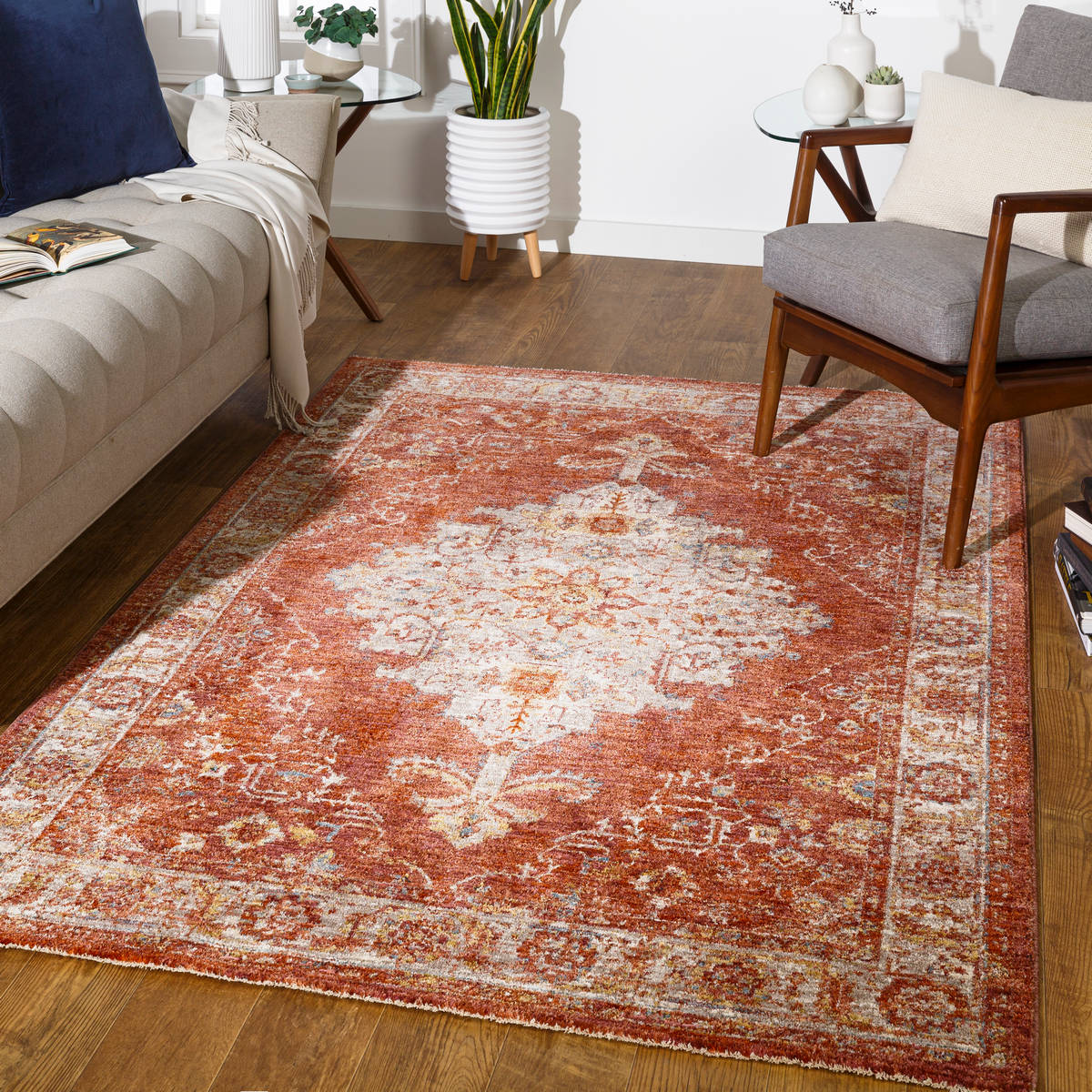 Surya Mirabel Mbe-2318 Burnt Orange, Rust, Teal, Olive Area Rug