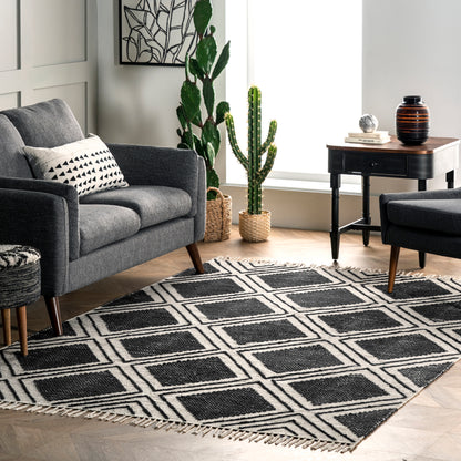 Nuloom Ailey Trellis Nai3408A Black Area Rug