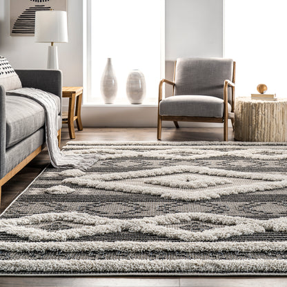 Nuloom Presleigh Diamond Npr3009A Gray Area Rug