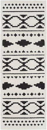 Surya Moroccan Shag Mcs-2305 Black, Charcoal, White Rugs.