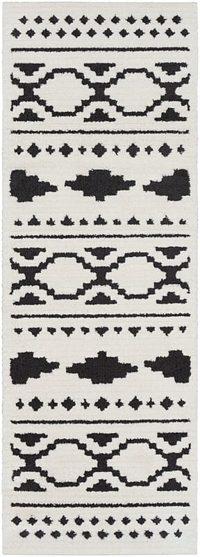 Surya Moroccan Shag Mcs-2305 Black, Charcoal, White Rugs.