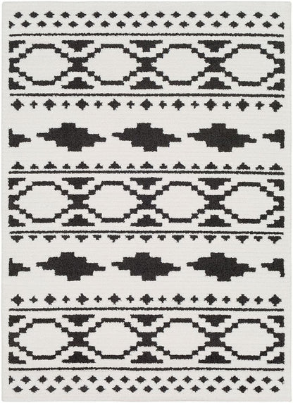 Surya Moroccan Shag Mcs-2305 Black, Charcoal, White Moroccan Area Rug