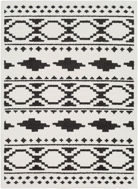 Surya Moroccan Shag Mcs-2305 Black, Charcoal, White Rugs.
