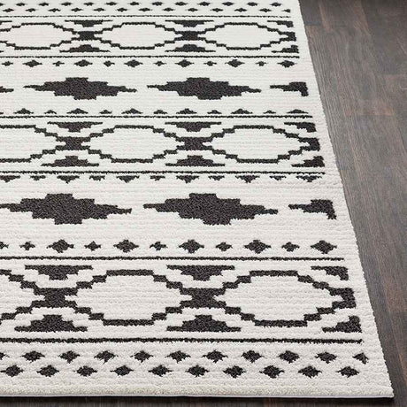 Surya Moroccan Shag Mcs-2305 Black, Charcoal, White Rugs.