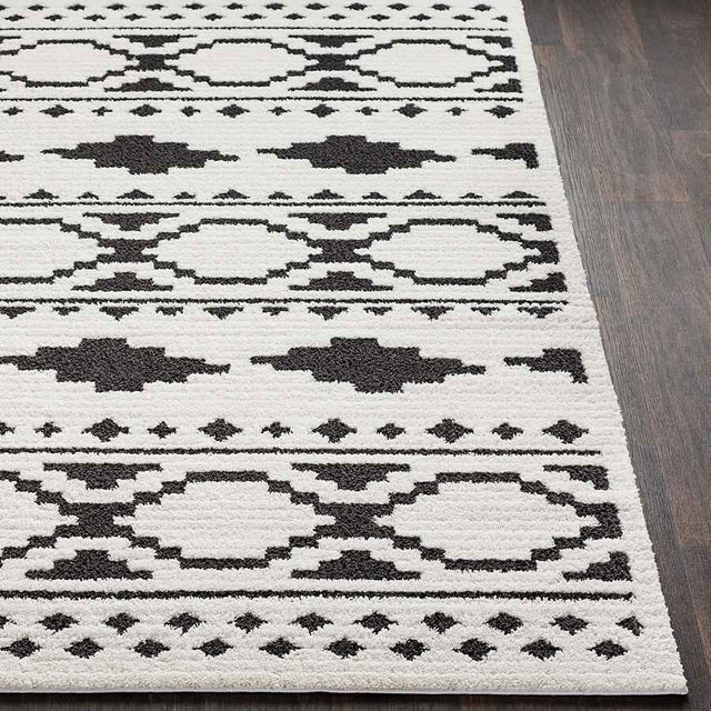 Surya Moroccan Shag Mcs-2305 Black, Charcoal, White Rugs.