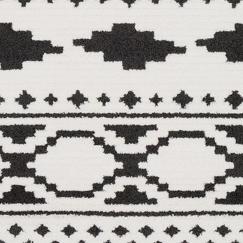Surya Moroccan Shag Mcs-2305 Black, Charcoal, White Rugs.