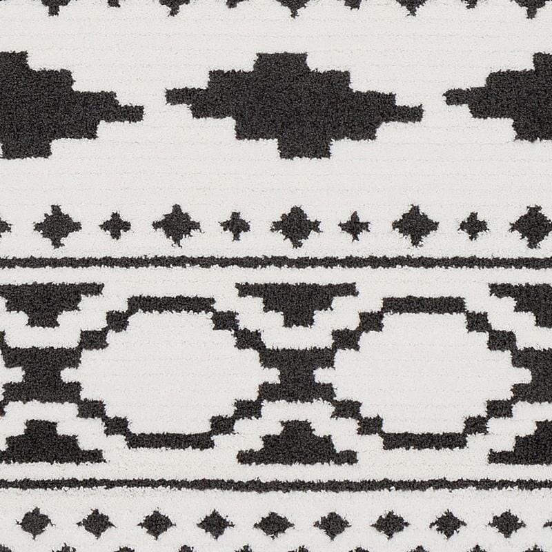 Surya Moroccan Shag Mcs-2305 Black, Charcoal, White Moroccan Area Rug