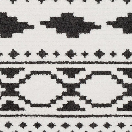 Surya Moroccan Shag Mcs-2305 Black, Charcoal, White Rugs.