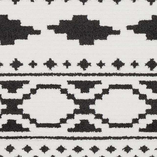 Surya Moroccan Shag Mcs-2305 Black, Charcoal, White Rugs.