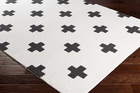 Surya Moroccan Shag Mcs-2306 Black, Charcoal, White Rugs.