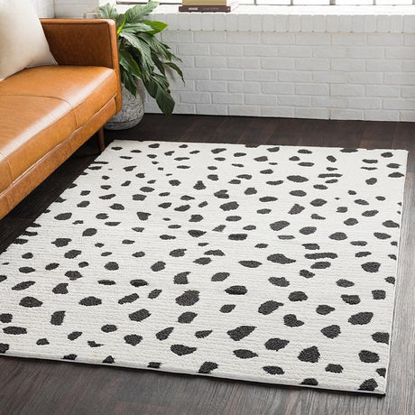 Surya Moroccan Shag Mcs-2307 Black, Charcoal, White Rugs.