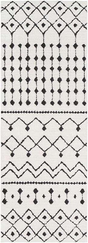 Surya Moroccan Shag Mcs-2309 Black, Charcoal, White Rugs.