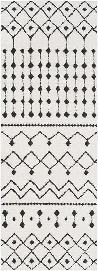 Surya Moroccan Shag Mcs-2309 Black, Charcoal, White Moroccan Area Rug