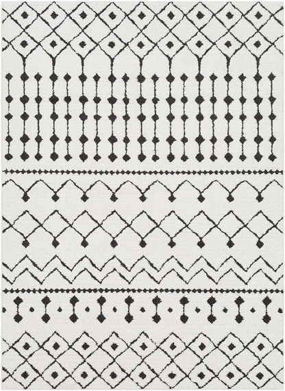 Surya Moroccan Shag Mcs-2309 Black, Charcoal, White Moroccan Area Rug