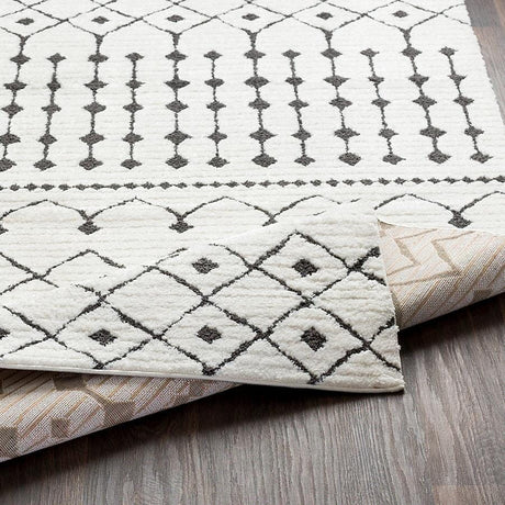 Surya Moroccan Shag Mcs-2309 Black, Charcoal, White Rugs.