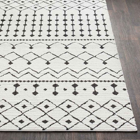 Surya Moroccan Shag Mcs-2309 Black, Charcoal, White Rugs.