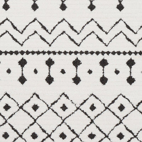 Surya Moroccan Shag Mcs-2309 Black, Charcoal, White Rugs.