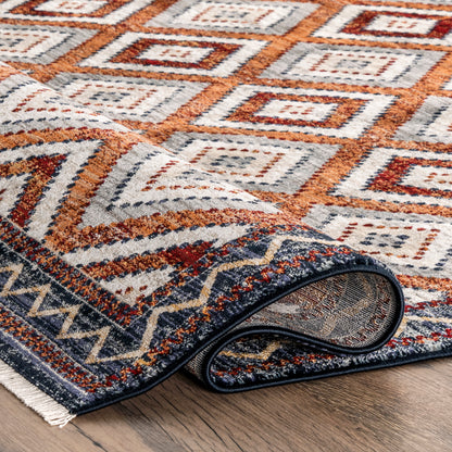 Nuloom Bernice Southweastern Borderd Nbe1539A Rust Area Rug