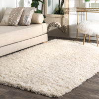 Nuloom Nida Plush Nni2747B Solid Ivory Area Rug