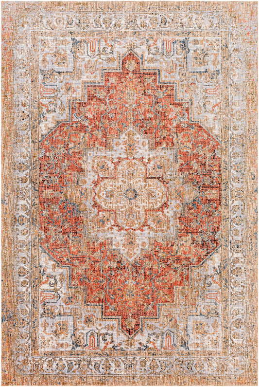 Surya Merit Mei-2304 Burnt Orange, Tan Area Rug