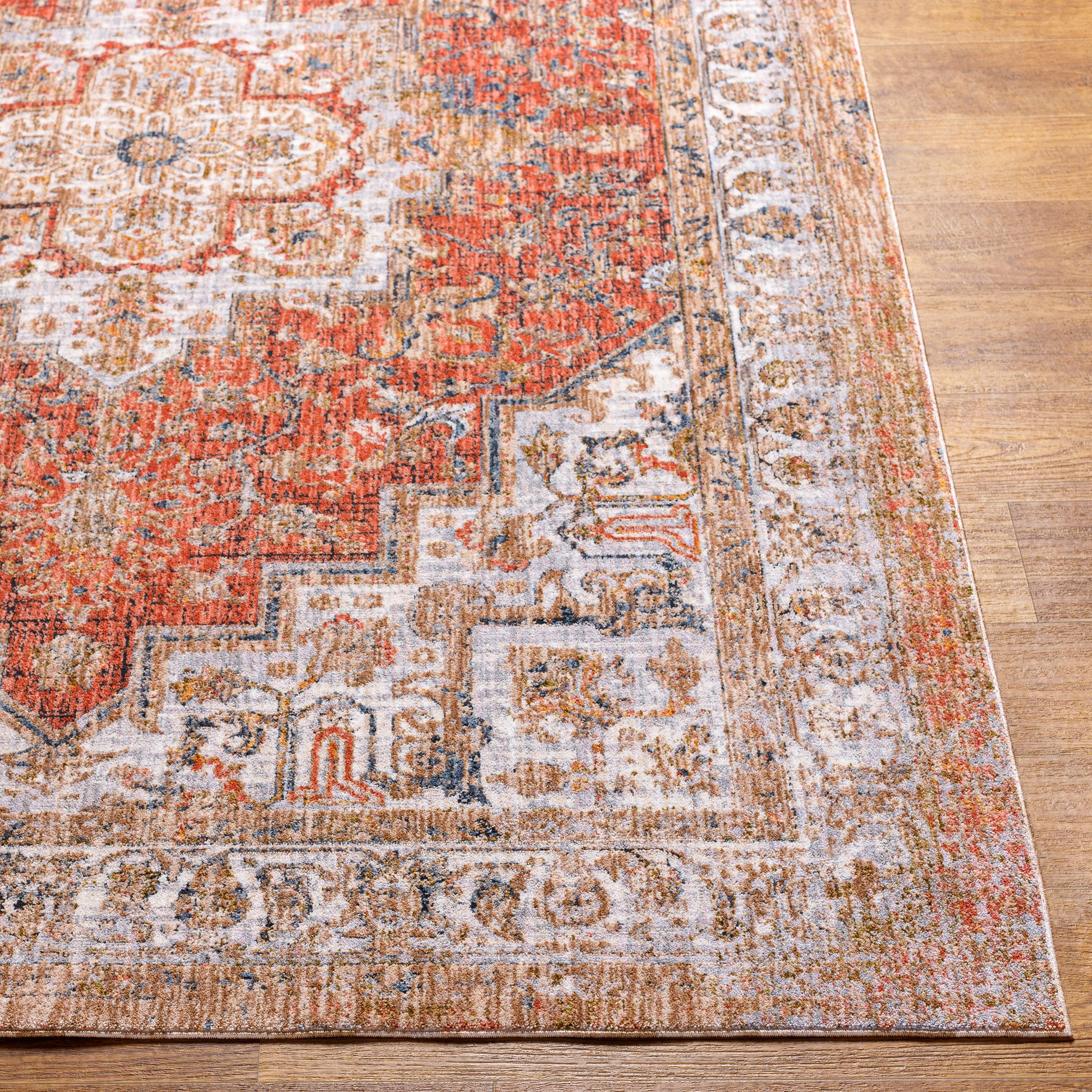 Surya Merit Mei-2304 Burnt Orange, Tan Area Rug