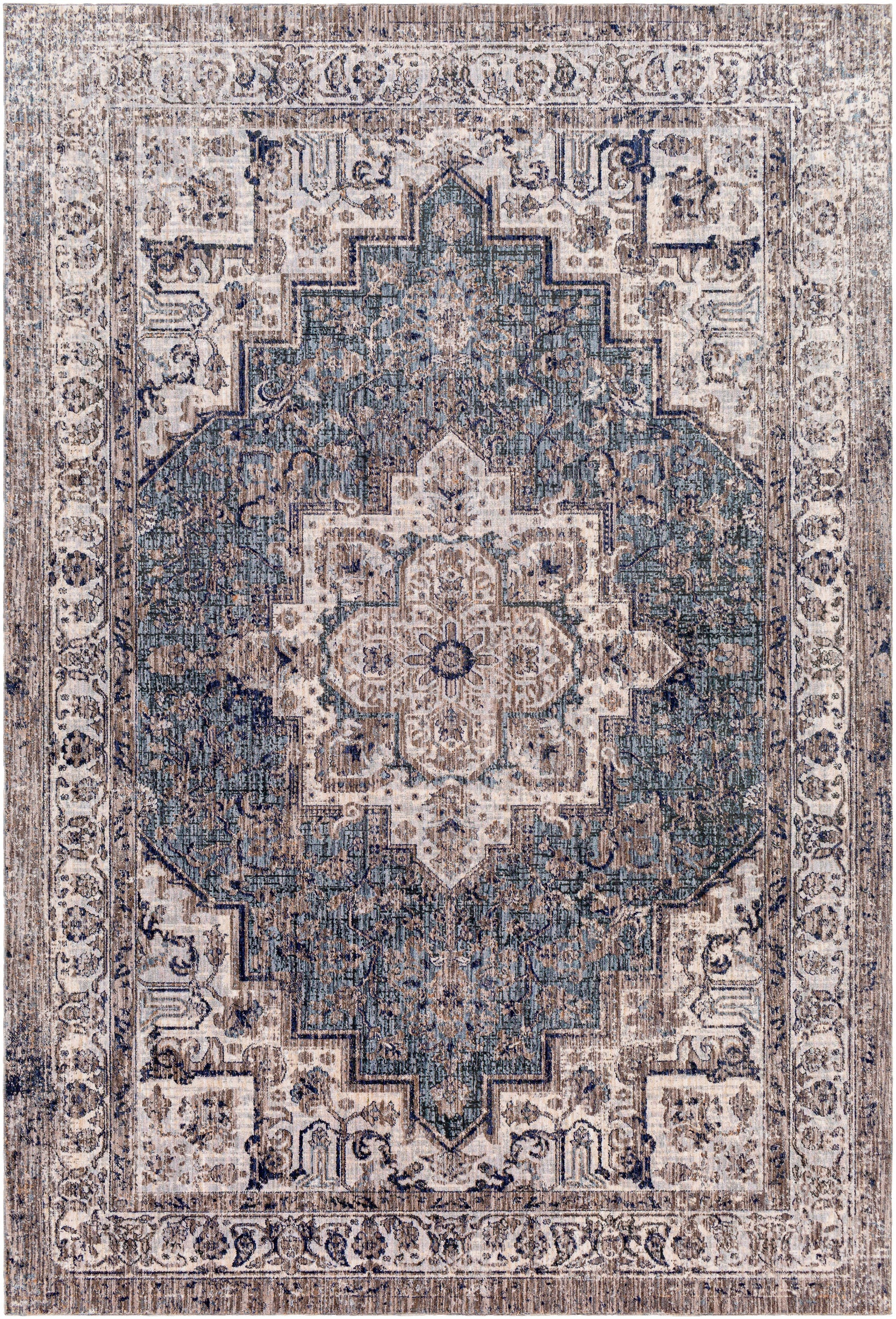 Surya Merit Mei-2305 Deep Teal, Charcoal Area Rug