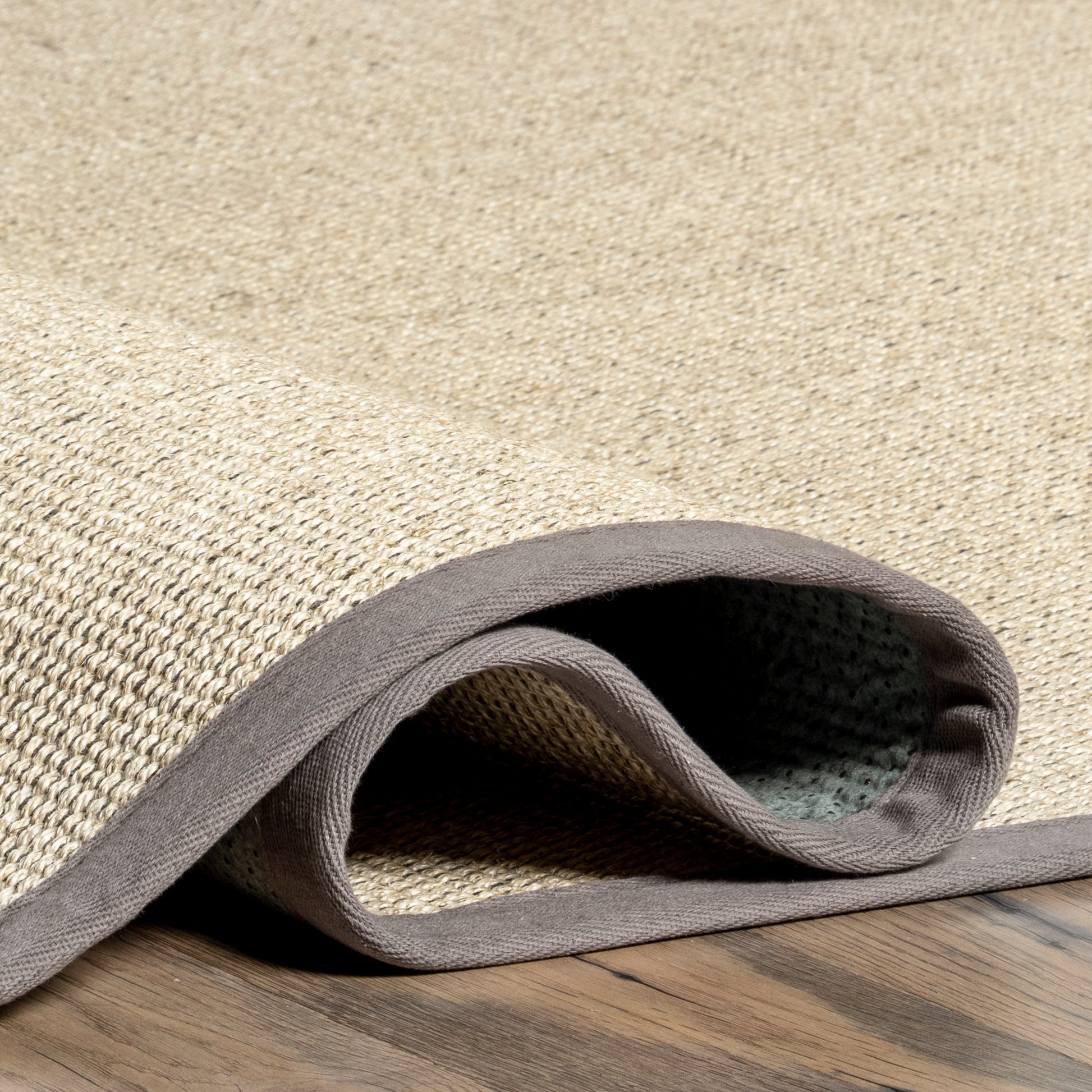 Nuloom Bordered Chloe Sisal Nbo3632B Gray Area Rug