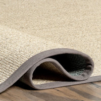 Nuloom Bordered Chloe Sisal Nbo3632B Gray Area Rug