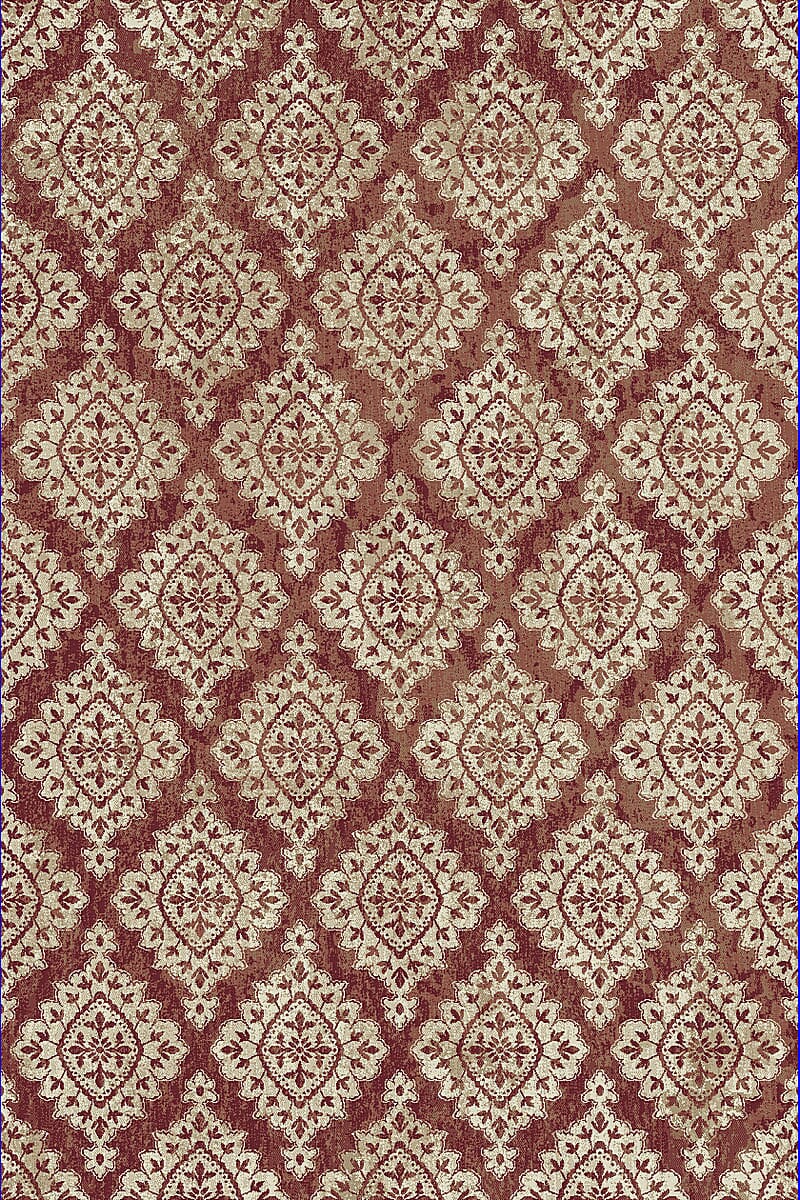 Dynamic Melody 985015 Terracotta Damask Area Rug