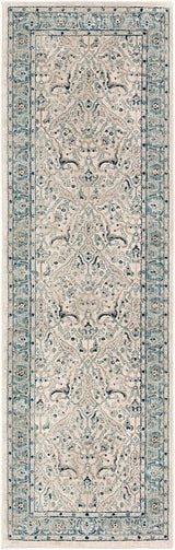 Surya Mesopotamia Mep-2304 Medium Gray, Teal, Ivory, Navy Rugs.