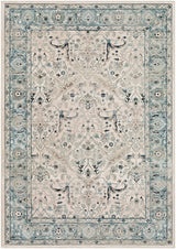 Surya Mesopotamia Mep-2304 Medium Gray, Teal, Ivory, Navy Rugs.