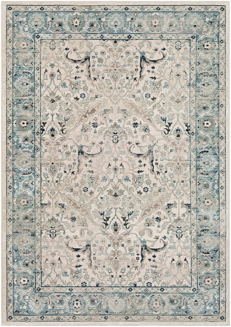 Surya Mesopotamia Mep-2304 Medium Gray, Teal, Ivory, Navy Rugs.