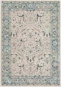 Surya Mesopotamia Mep-2304 Medium Gray, Teal, Ivory, Navy Area Rug