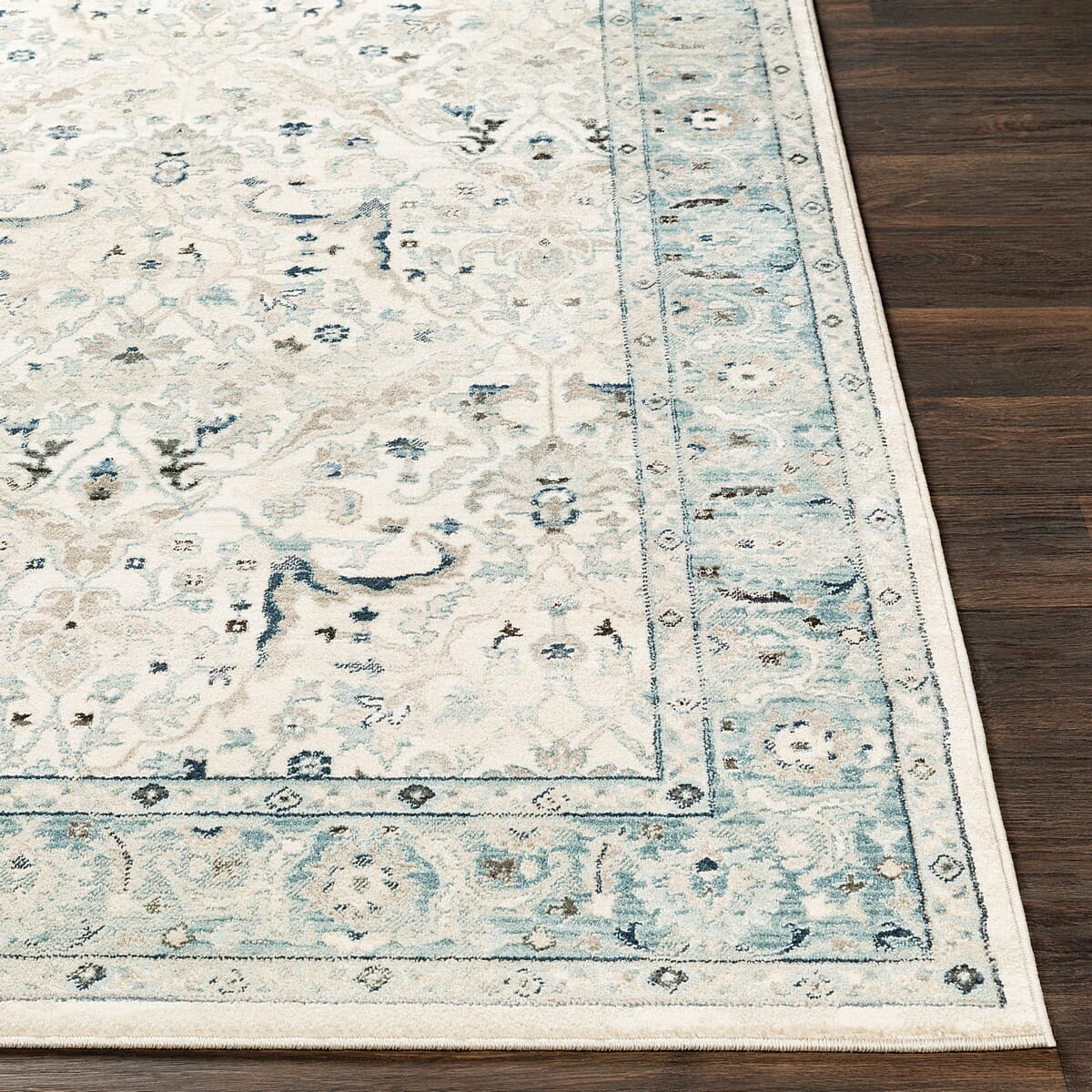 Surya Mesopotamia Mep-2304 Medium Gray, Teal, Ivory, Navy Area Rug