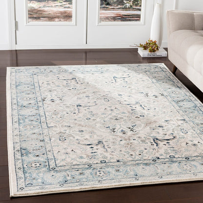 Surya Mesopotamia Mep-2304 Medium Gray, Teal, Ivory, Navy Area Rug