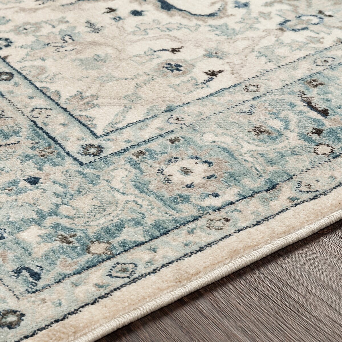 Surya Mesopotamia Mep-2304 Medium Gray, Teal, Ivory, Navy Area Rug