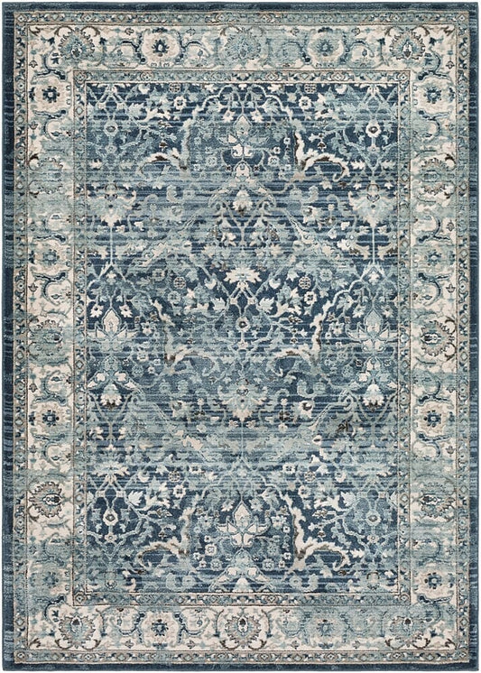 Surya Mesopotamia Mep-2306 Navy, Medium Gray, Teal, Denim Area Rug