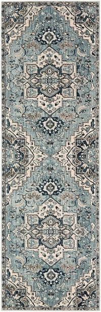 Surya Mesopotamia Mep-2311 Medium Gray, Teal, Denim, Navy Area Rug