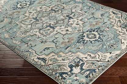 Surya Mesopotamia Mep-2311 Medium Gray, Teal, Denim, Navy Area Rug