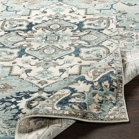 Surya Mesopotamia Mep-2311 Medium Gray, Teal, Denim, Navy Rugs.