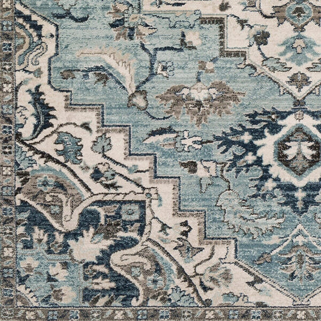 Surya Mesopotamia Mep-2311 Medium Gray, Teal, Denim, Navy Rugs.