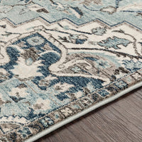 Surya Mesopotamia Mep-2311 Medium Gray, Teal, Denim, Navy Area Rug