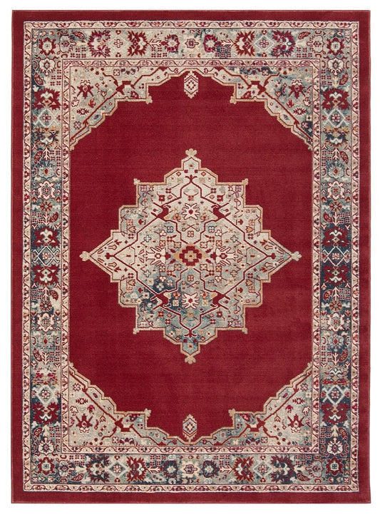 Safavieh Merlot Mer312Q Red / Aqua Area Rug