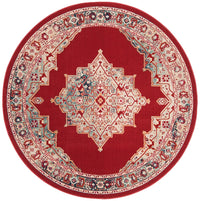 Safavieh Merlot Mer312Q Red / Aqua Area Rug