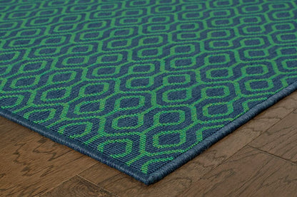 Oriental Weavers Sphinx Meridian 1634Q Navy / Green Geometric Area Rug